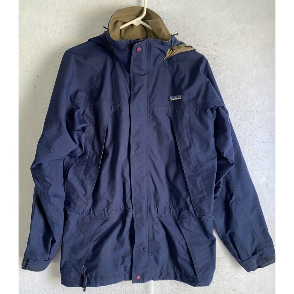 PATAGONIA Vintage Parka Hooded Jacket Blue Men's XS Rain Wind